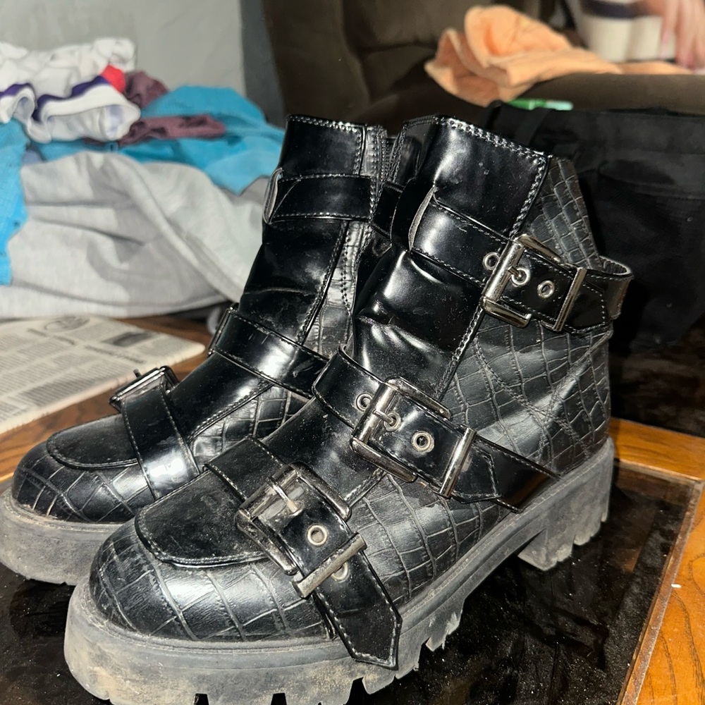 COPY - Black Buckle Strap Boots